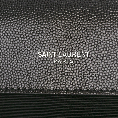 Saint Laurent Grain De Poudre Textured Mixed Matelasse Large Triquilt Monogram Satchel Black 6 of 11