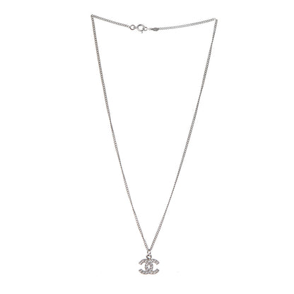 Chanel Crystal CC Necklace Silver 3 of 6