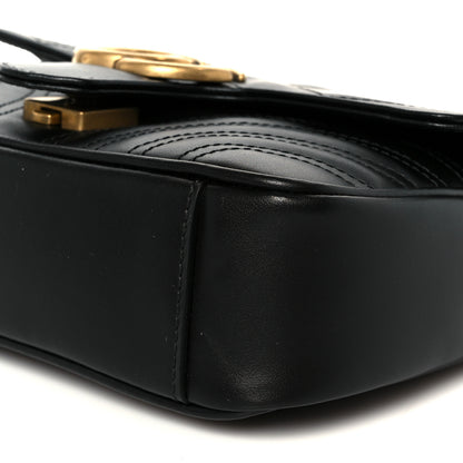Gucci Calfskin Matelasse Mini GG Marmont Shoulder Bag Black 11 of 11