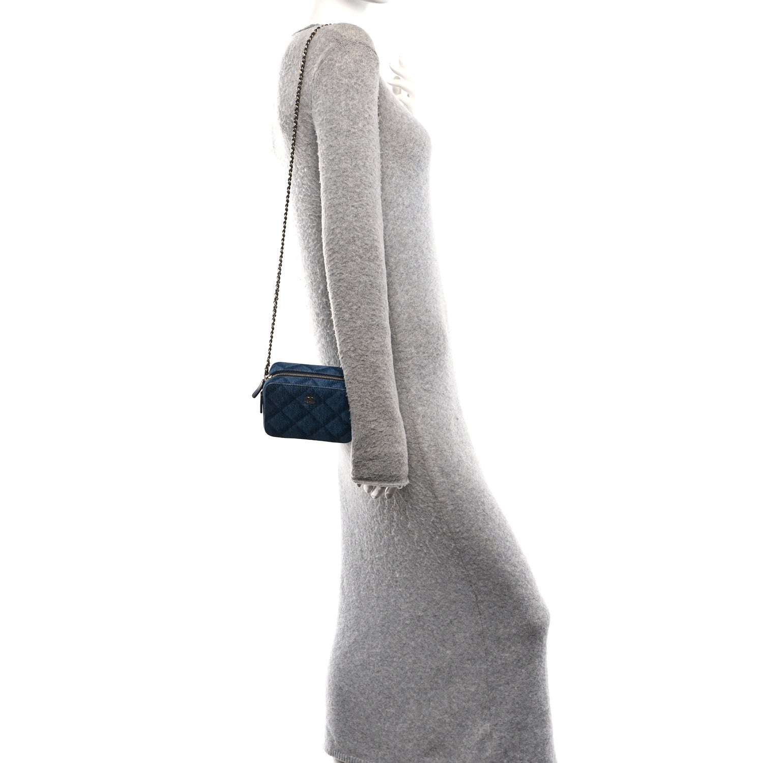 Chanel Printed Denim CC Camera Case Blue 2 of 10