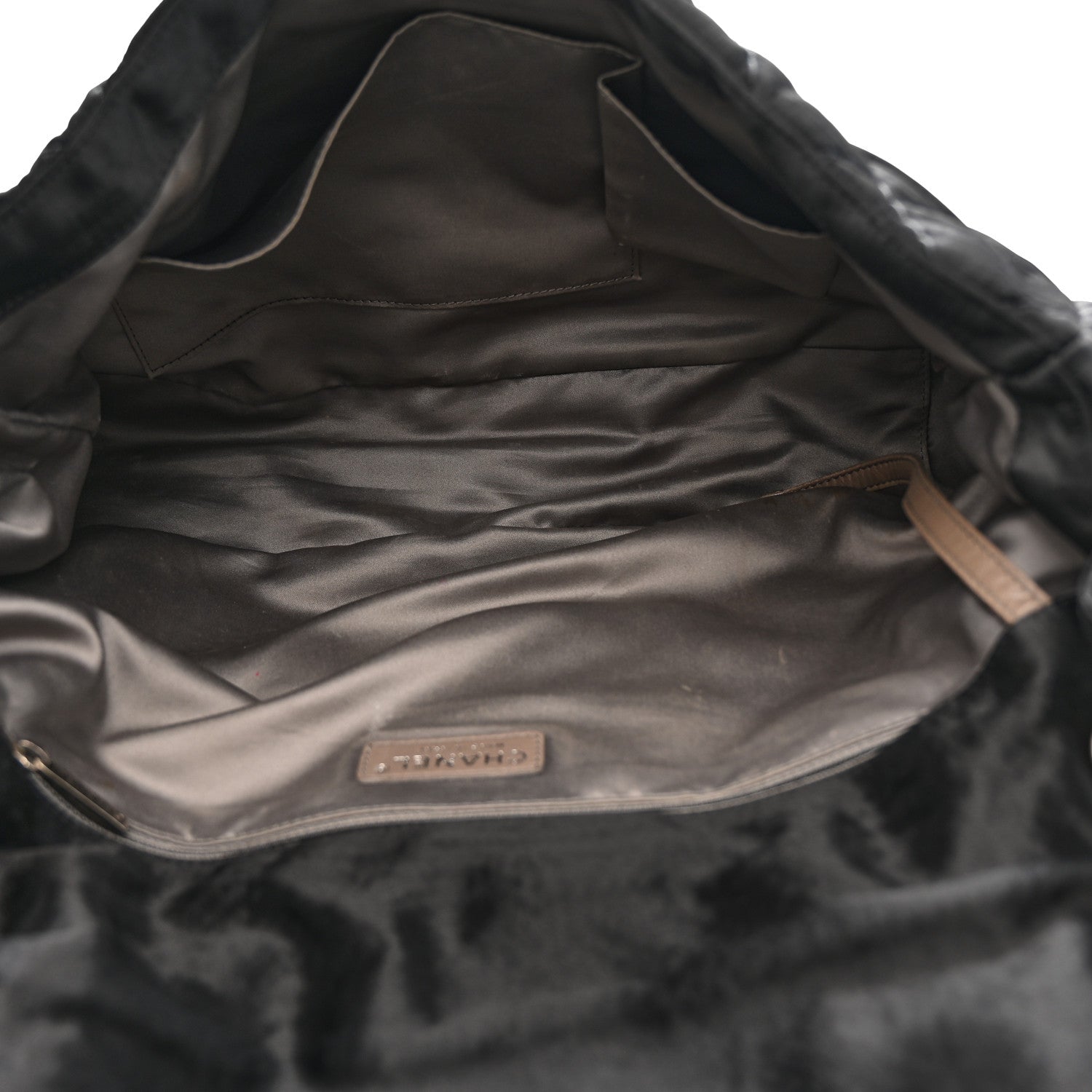 Chanel Satin Quilted XL Flap Black 5 of 10