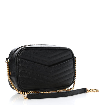 Saint Laurent Grain De Poudre Matelasse Monogram Mini Lou Camera Bag Black 3 of 9