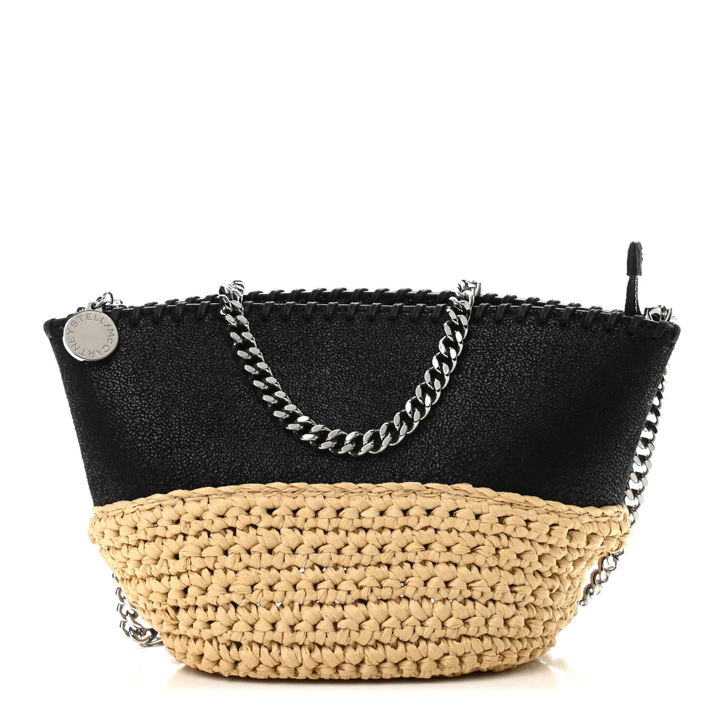 Shaggy Deer Raffia Mini Shoulder Bag Black