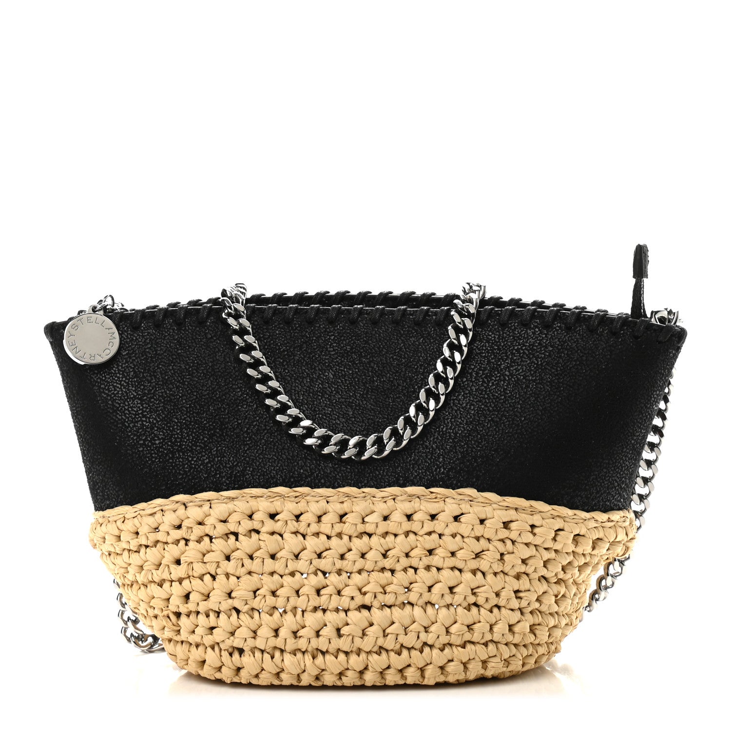 Stella McCartney Shaggy Deer Raffia Mini Shoulder Bag Black 1 of 8