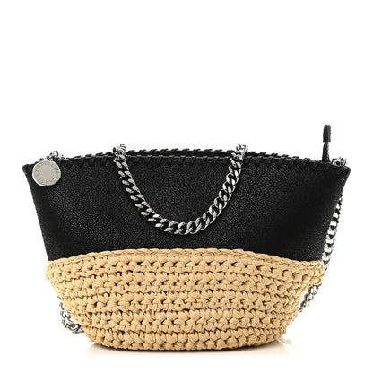 Stella McCartney Shaggy Deer Raffia Mini Shoulder Bag Black 1 of 8