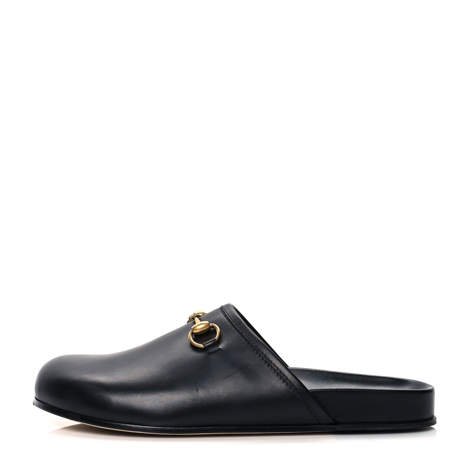 Gucci Calfskin Mens Horsebit River Slippers 9 Black 1 of 10