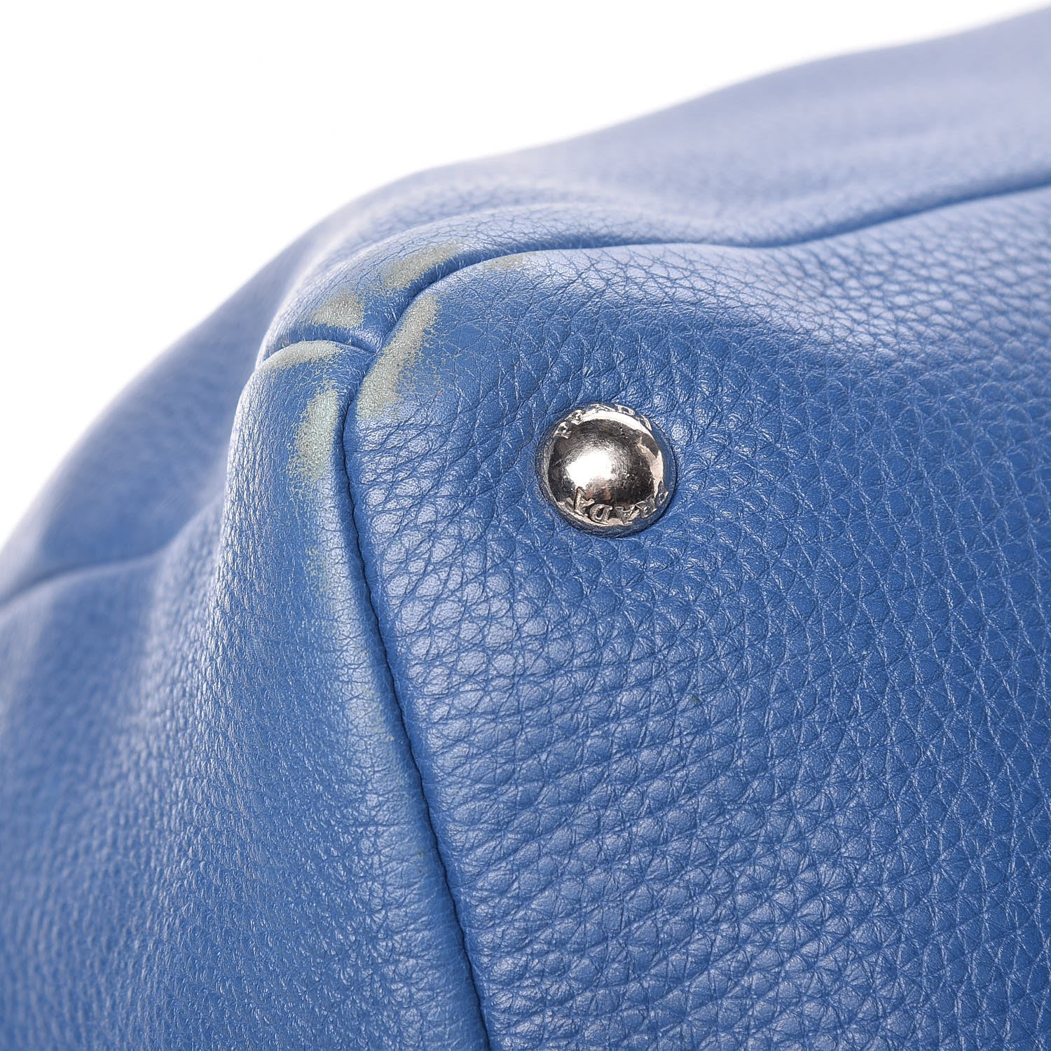 Prada Cervo Deerskin Tote Blue 12 of 16