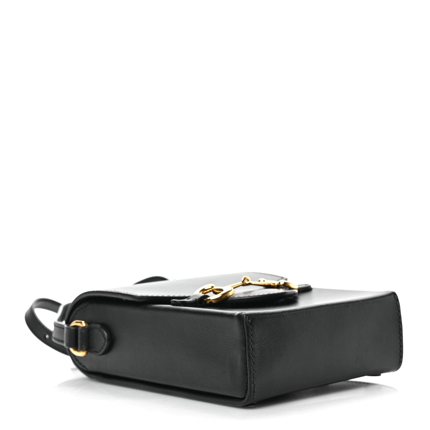Gucci Boarded Plutone Calfskin Mini Horsebit 1955 Crossbody Bag Black 4 of 9