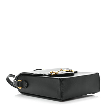 Gucci Boarded Plutone Calfskin Mini Horsebit 1955 Crossbody Bag Black 4 of 9