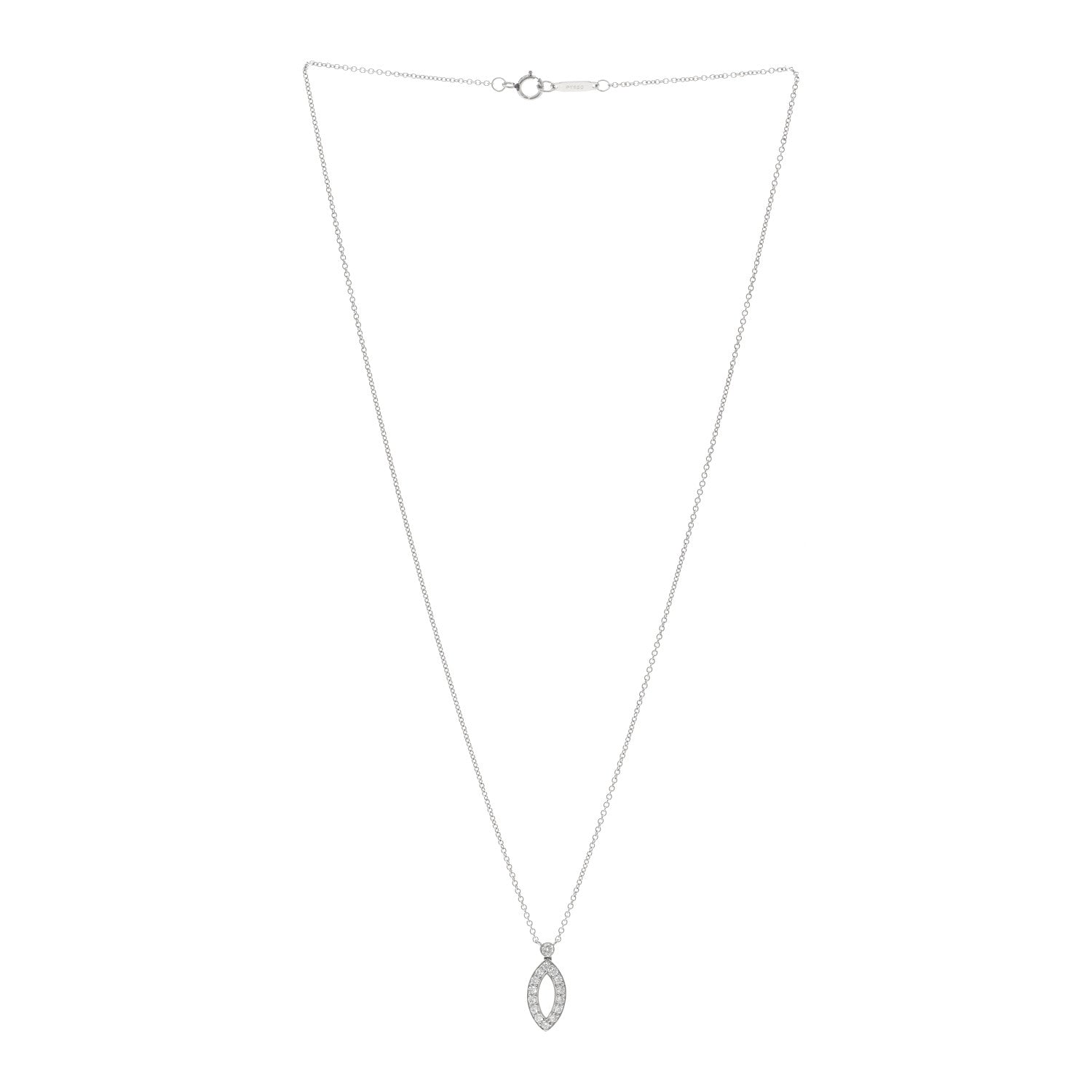 Tiffany Platinum Diamond Swing Pendant Necklace 3 of 4