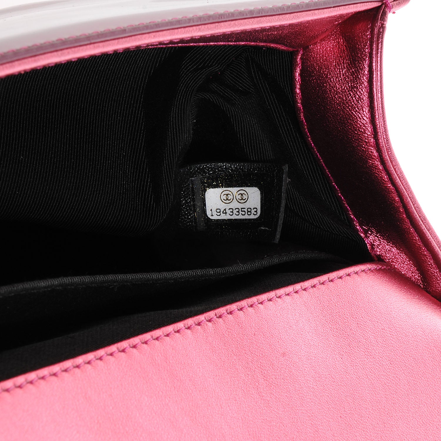 Chanel Metallic Patent Calfskin Quilted Medium Boy Flap Pink 7 of 8