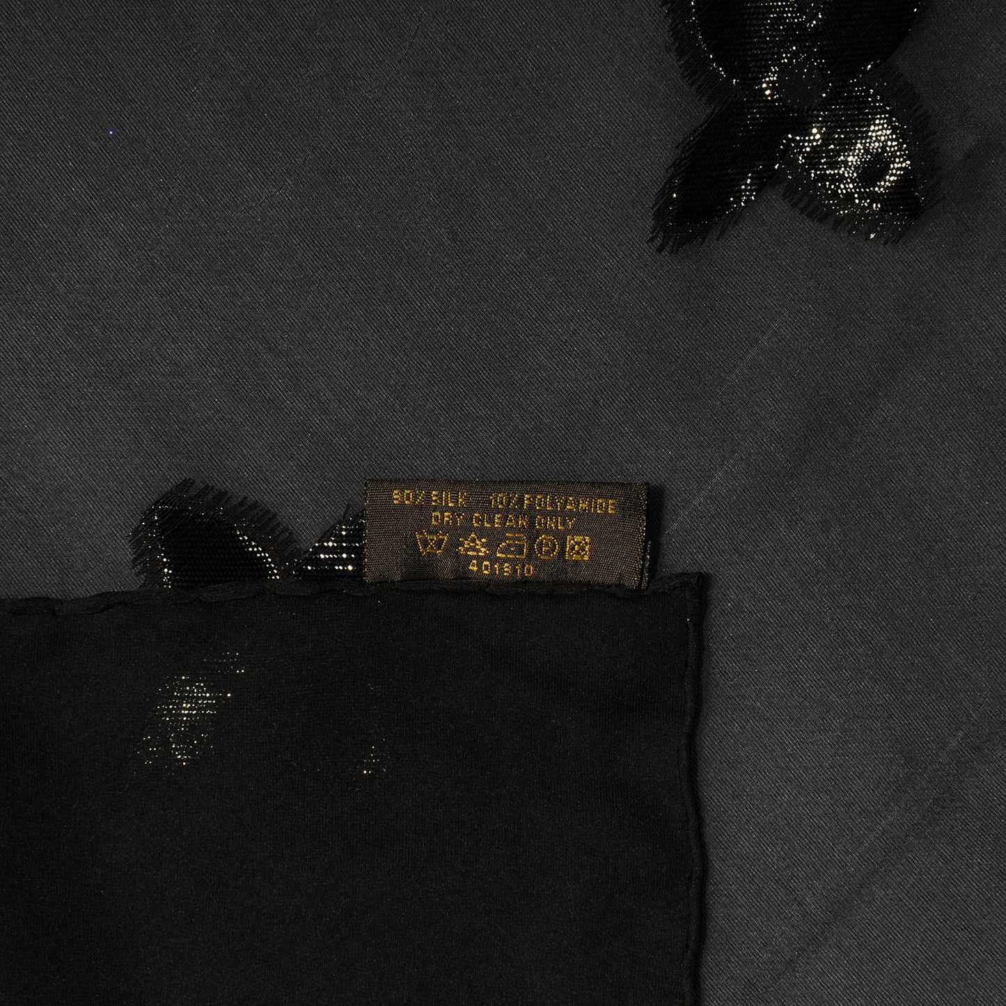 Monogram Silk Glitter Stole Black