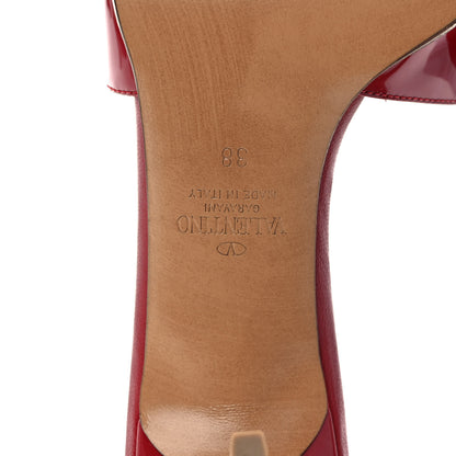 Valentino Garavani Patent VLogo 65mm Slide Sandals 38 Rosso Valentino 6 of 8