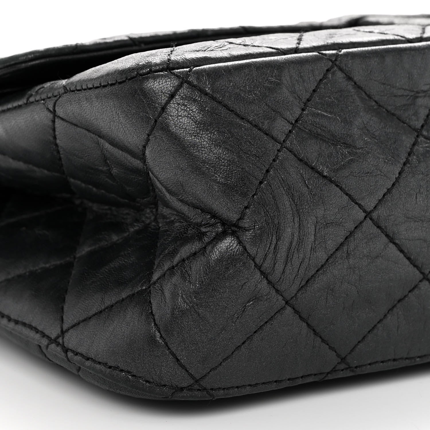Chanel Metallic Aged Calfskin Quilted 2.55 Reissue 227 Flap Black 9 of 14