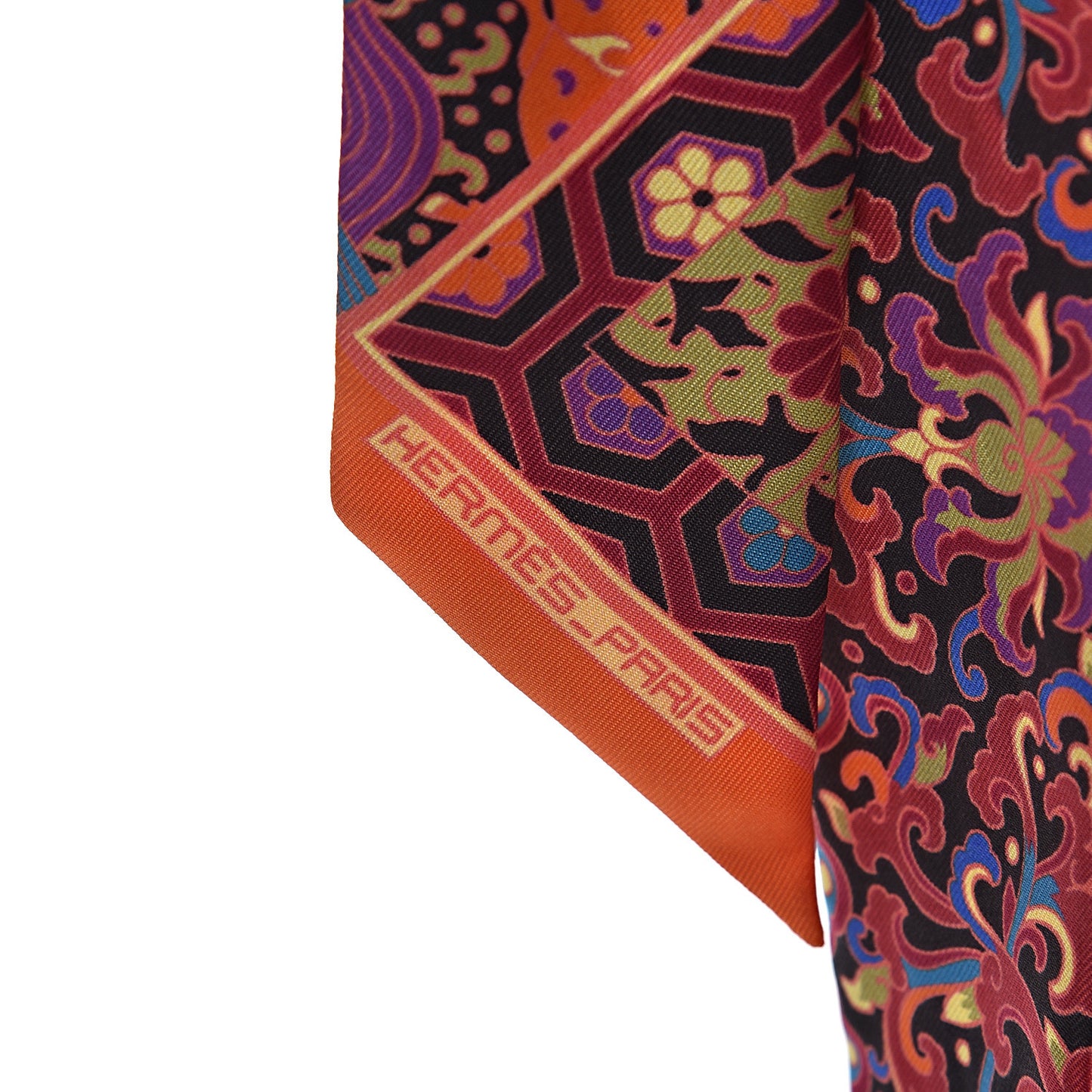 Silk Collections Imperiales Twilly Orange Fuchsia Black
