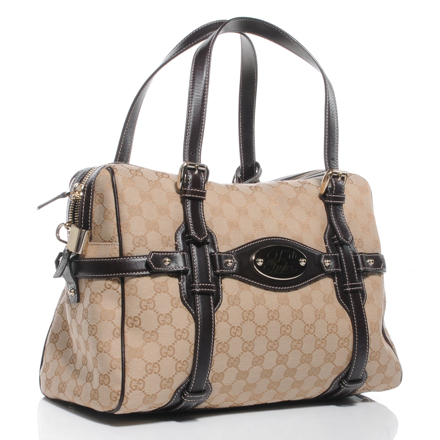 Gucci Monogram 85th Anniversary Medium Boston Brown 3 of 8