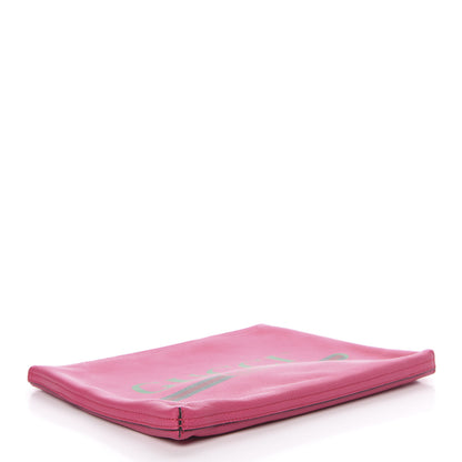 Gucci Pebbled Calfskin Medium Logo Portfolio Clutch Box Pink Green 4 of 7