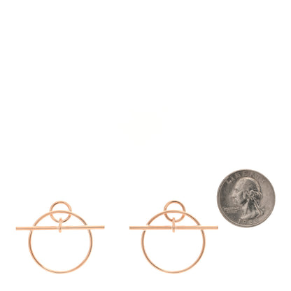Hermes 18K Rose Gold PM Loop Earrings 2 of 5