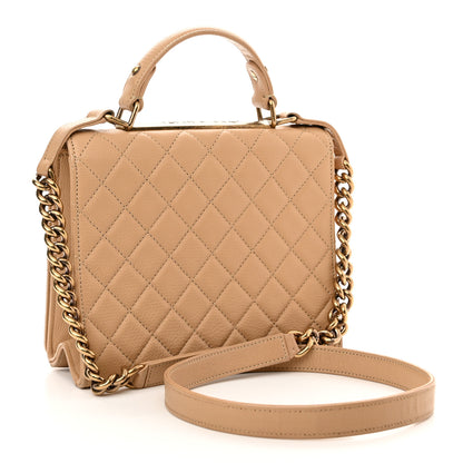 Chanel Goatskin Quilted Large Rita Top Handle Flap Beige 3 of 11