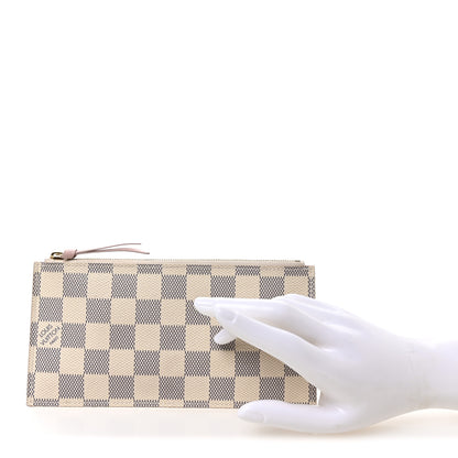 Louis Vuitton Damier Azur Felicie Chain Wallet Zippered Insert Rose Ballerine 2 of 6