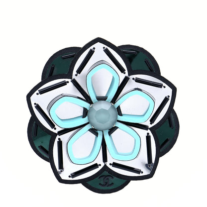 Chanel Polyethylene Foam Flower Brooch Black Blue 1 of 4