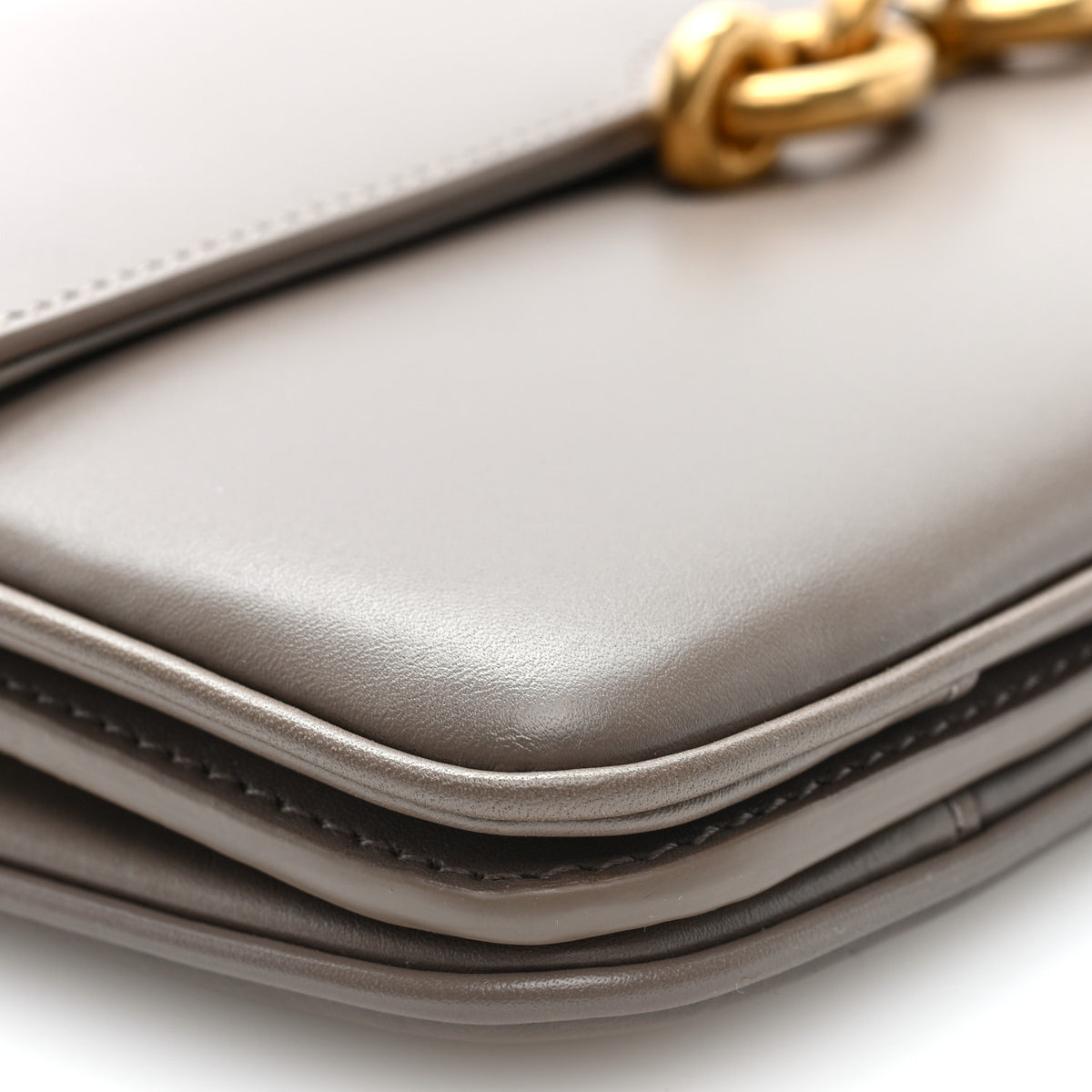 Saint Laurent Smooth Calfskin Le Maillon Satchel Greyish Brown 8 of 9