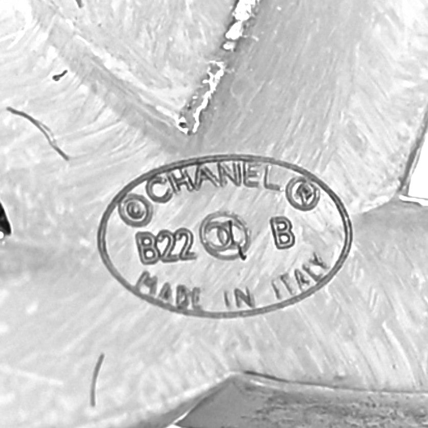 Chanel Crystal CC Turnlock Earrings Silver 4 of 4