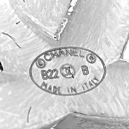 Chanel Crystal CC Turnlock Earrings Silver 4 of 4