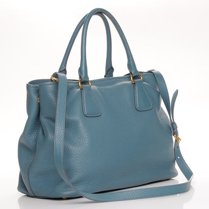 Prada Vitello Daino Shopping Tote Marine 4 of 16