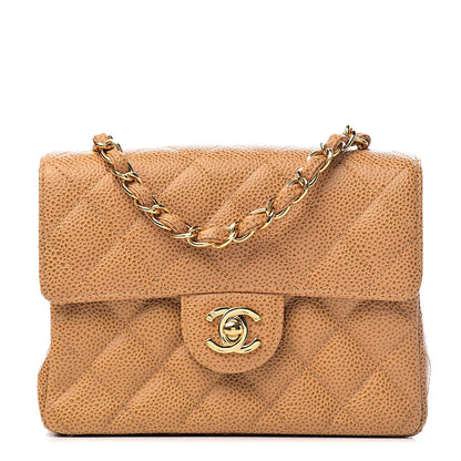 Chanel Caviar Quilted Mini Square Flap Beige 1 of 11
