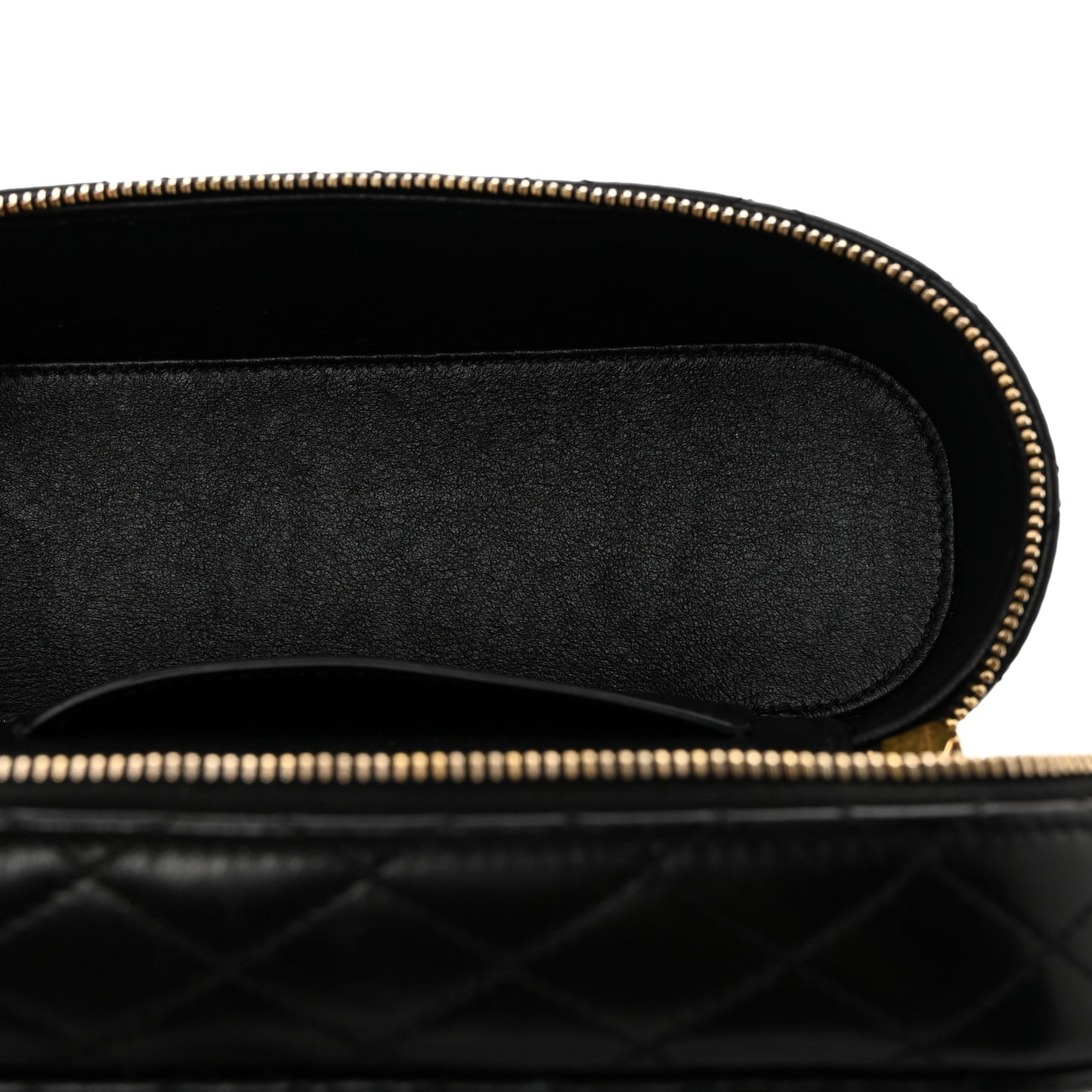 Lambskin Quilted Mini Gaby Vanity Case Black