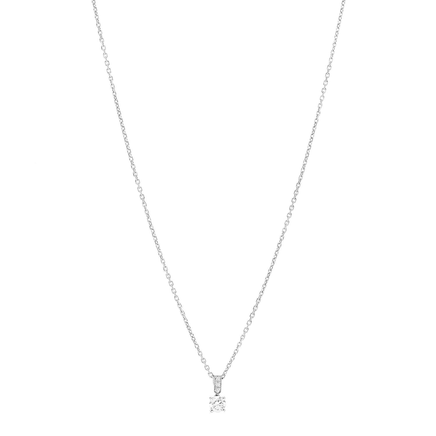 Piaget 18K White Gold Diamond Elegance Solitaire Pendant Necklace 1 of 4
