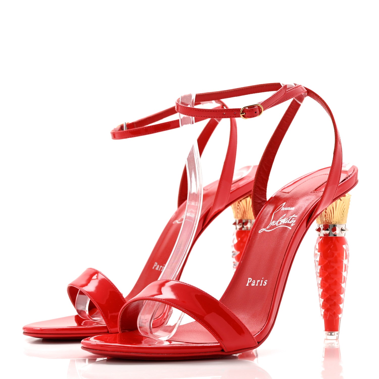 Christian Louboutin Patent Glossy Lipgloss Queen 100 Sandals 40 Ole 4 of 9