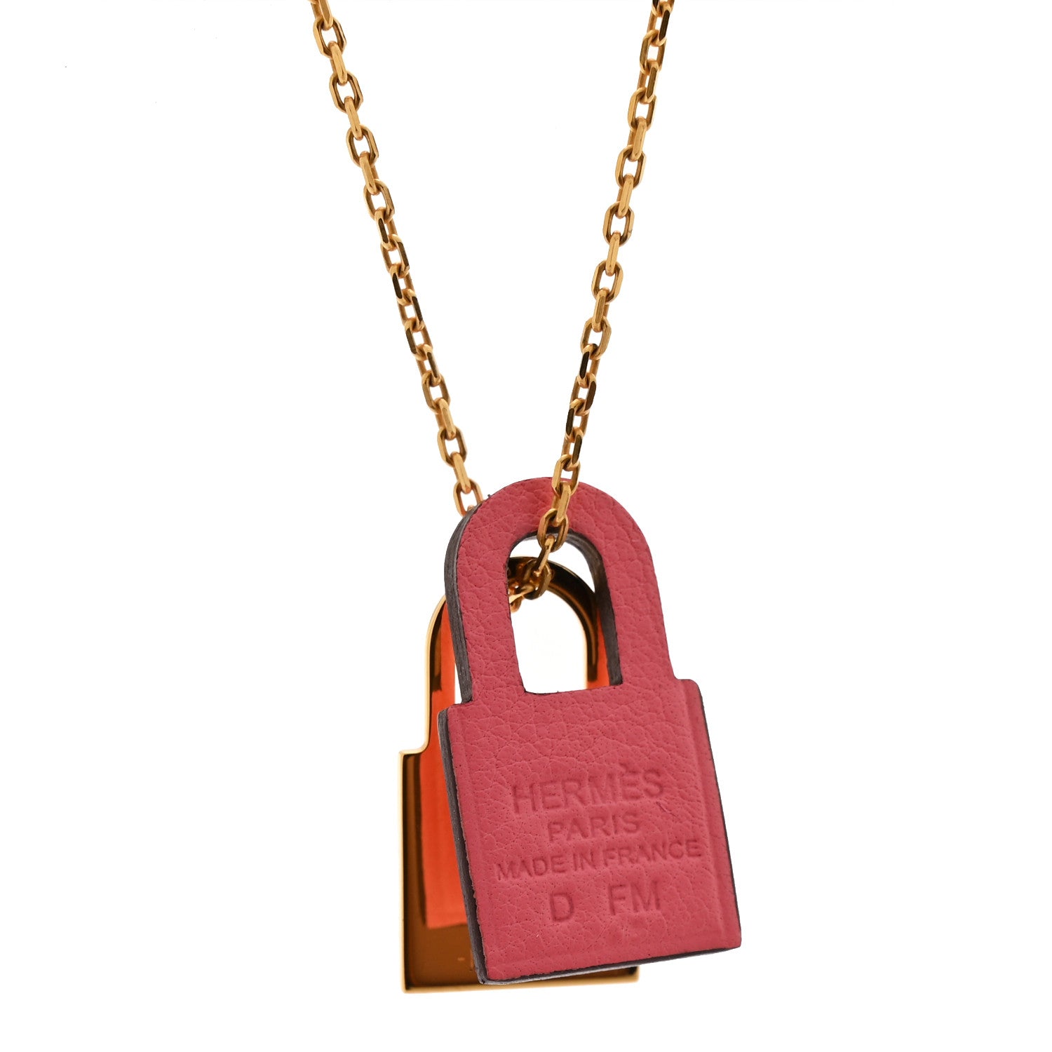 Hermes Swift Small O'Kelly Pendant Necklace Rose Azalee 6 of 7