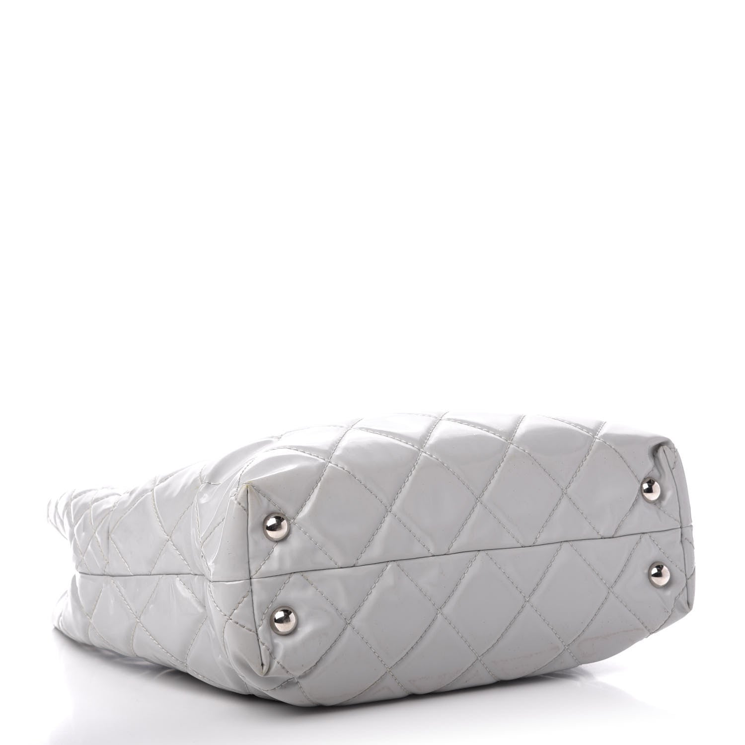 Chanel Vinyl Quilted In The Business North South Tote Light Grey 4 of 15