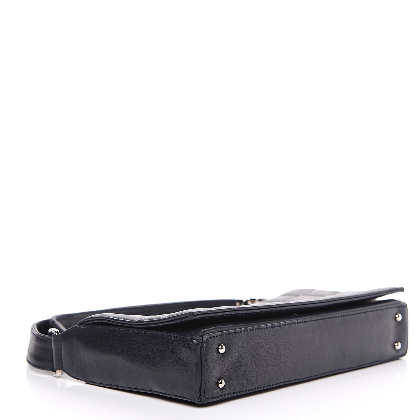 Lambskin Quilted CC Chocolate Bar Flap Navy