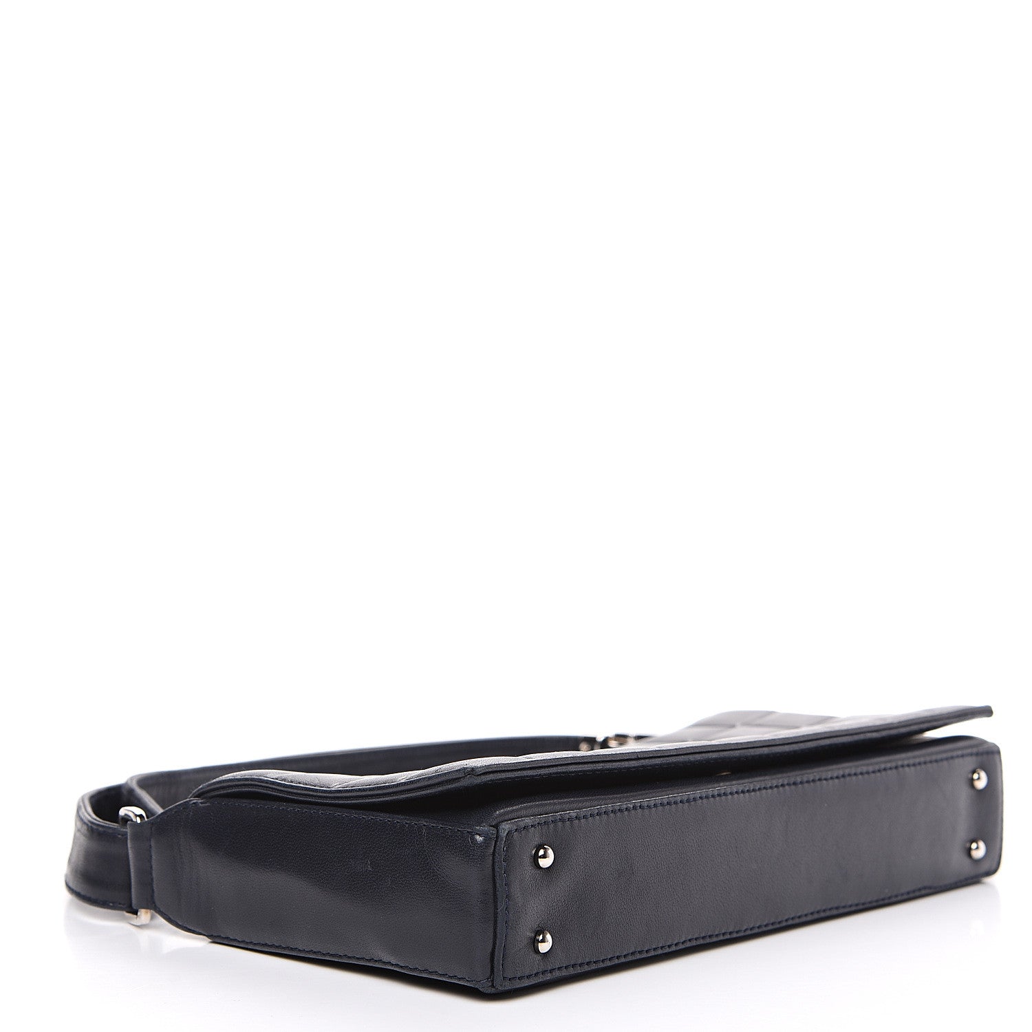Chanel Lambskin Quilted CC Chocolate Bar Flap Navy 3 of 14