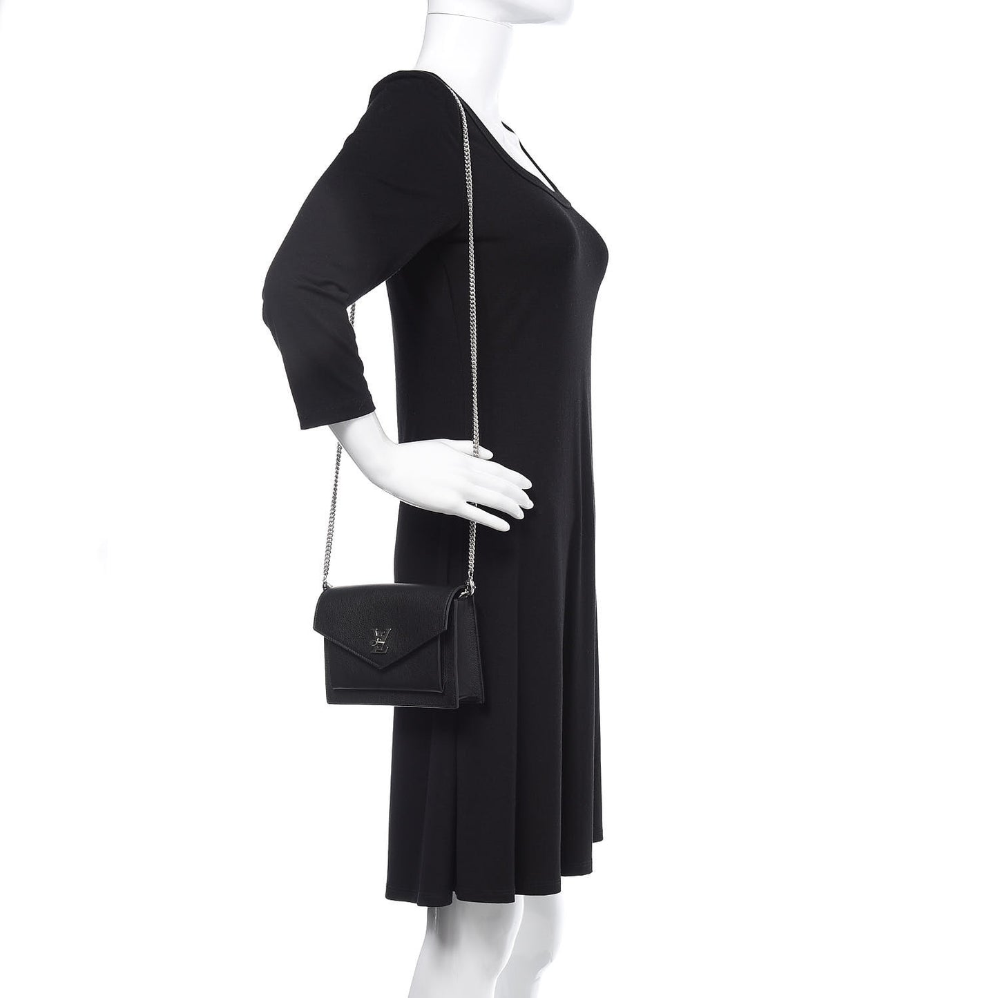 Soft Calfskin My Lockme Chain Pochette Black