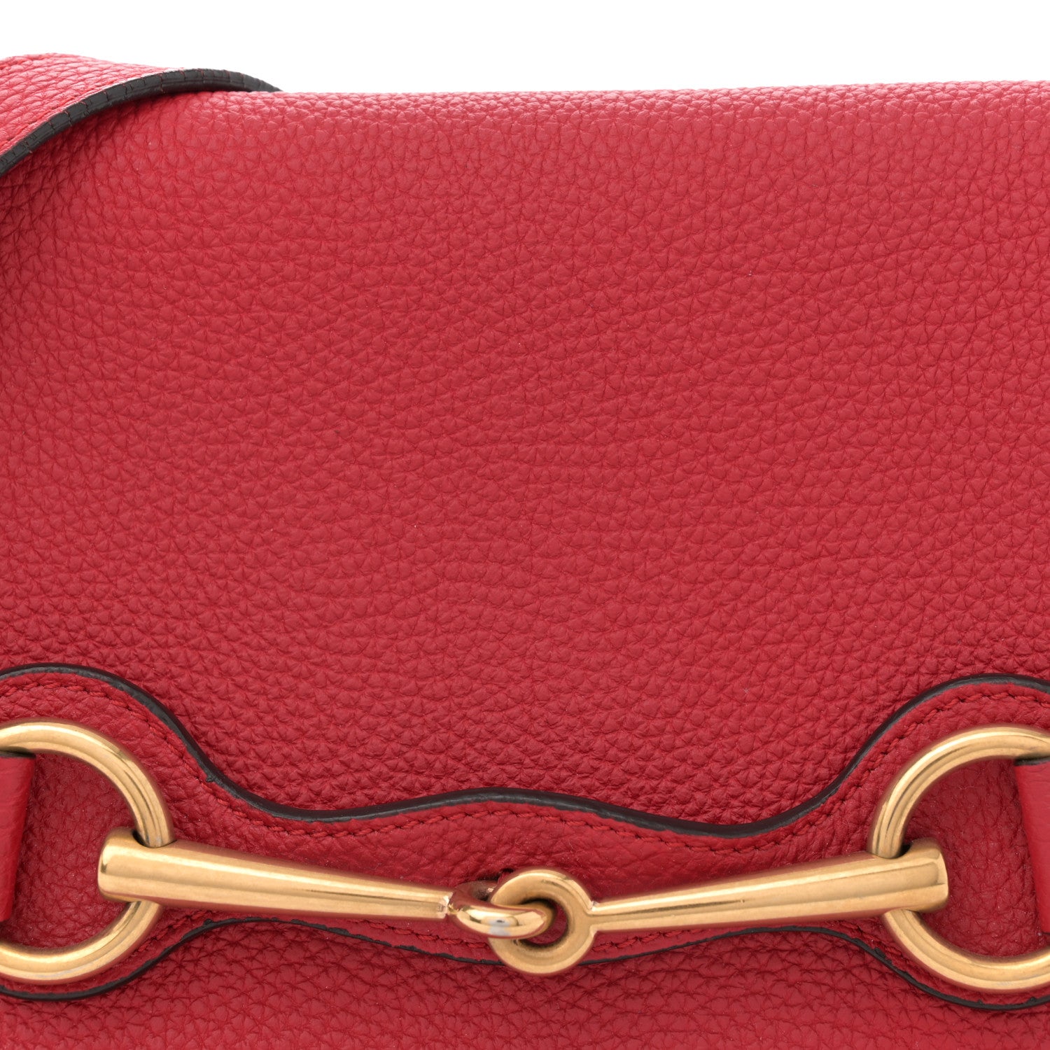 Gucci Grained Calfskin Large Bright Bit Flap Bag Red 9 of 13