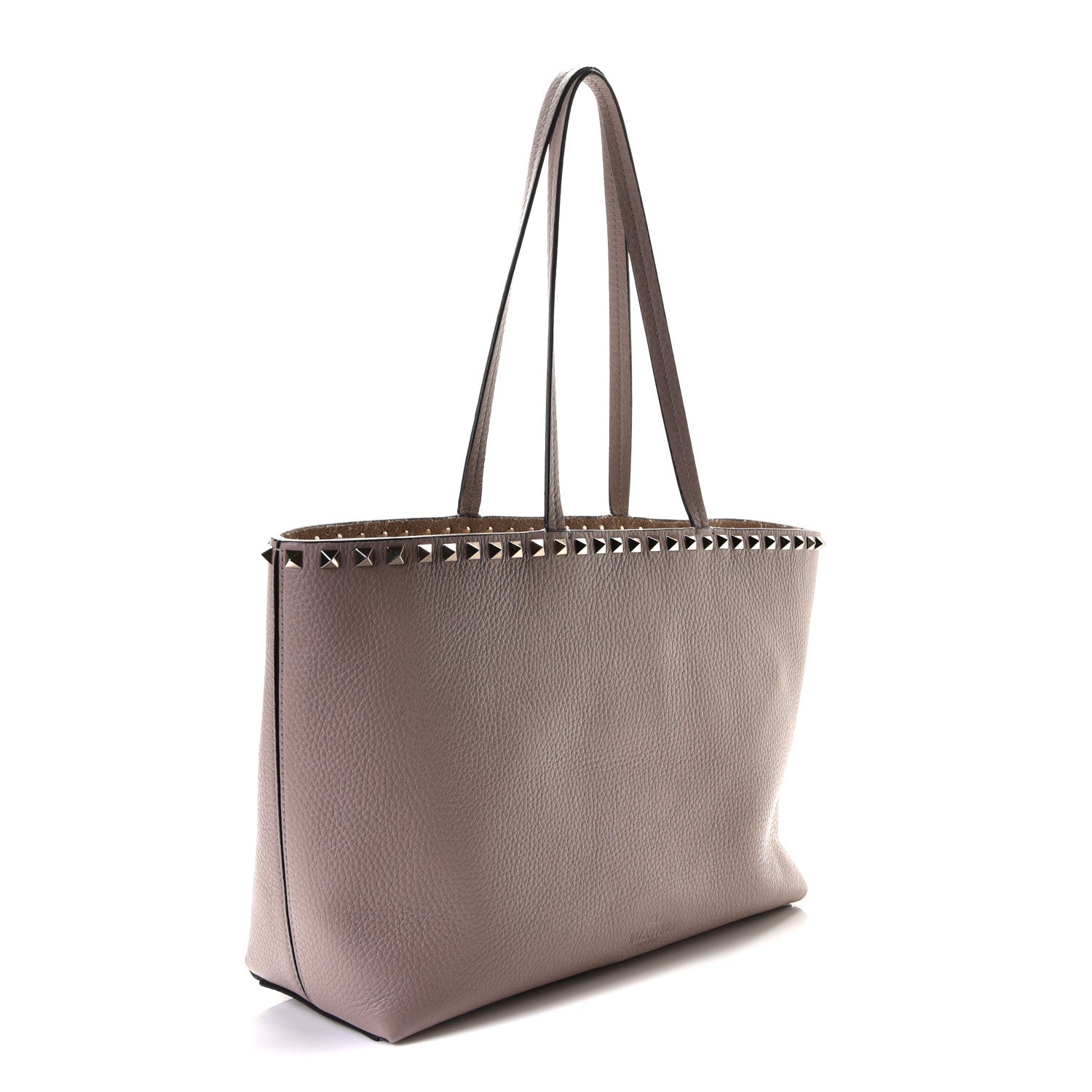 Valentino Garavani Grained Calfskin Small Rockstud Shoulder Tote Poudre 2 of 15