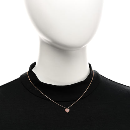 Van Cleef & Arpels 18k Rose Gold Carnelian Sweet Alhambra Heart Pendant Necklace 2 of 6