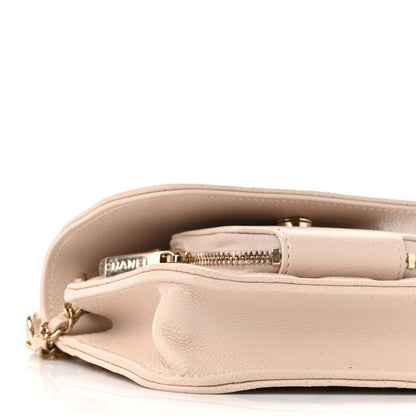 Chanel Caviar Quilted Business Affinity Clutch With Chain Flap Beige 10 of 11