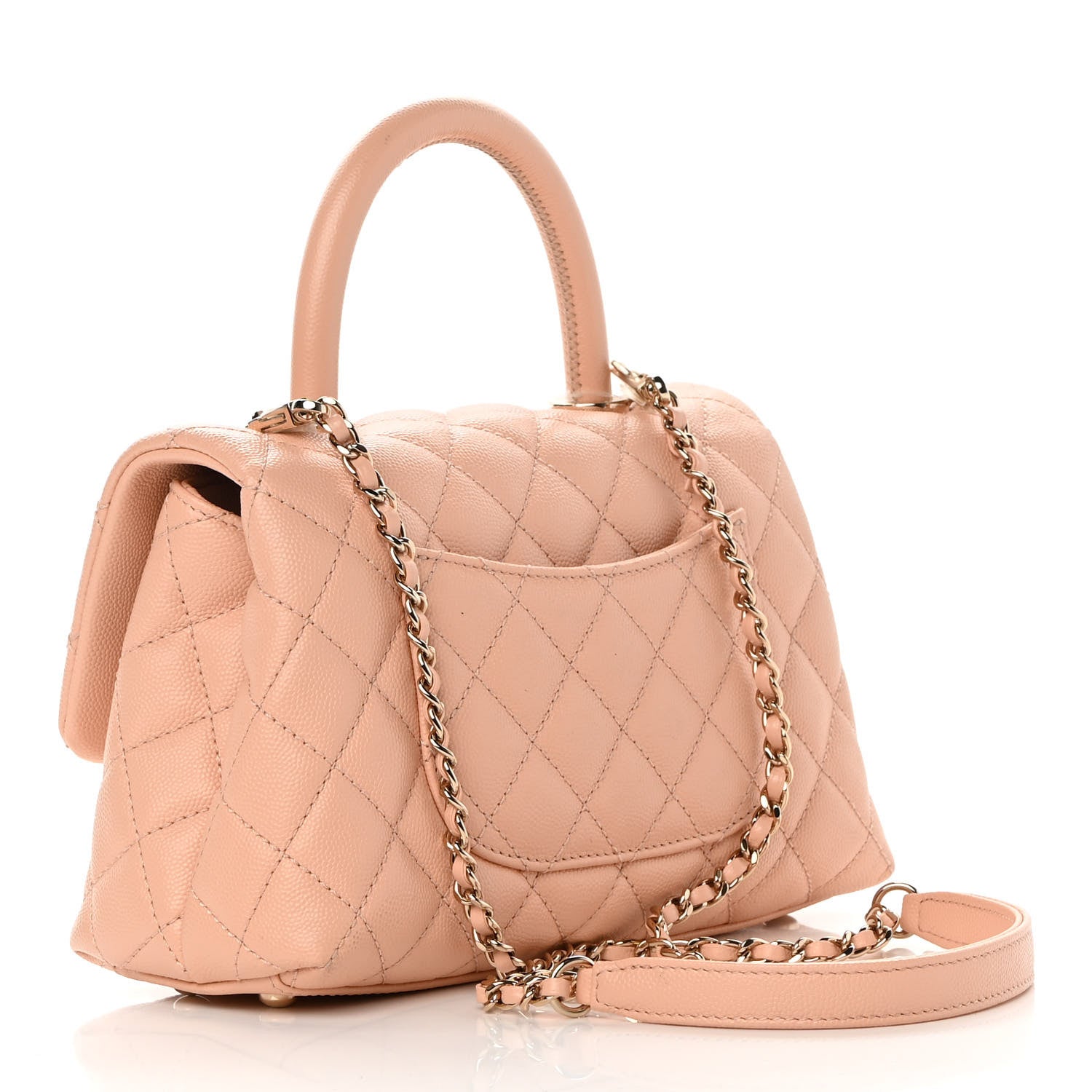 Chanel Caviar Quilted Mini Coco Handle Flap Light Pink 2 of 10