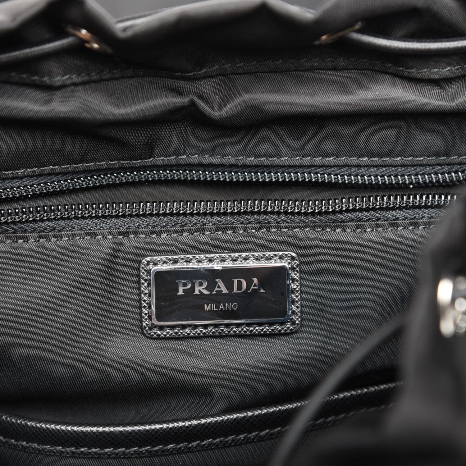 Prada Tessuto Nylon Impunturato Double Buckle Backpack Baltico Black 6 of 8