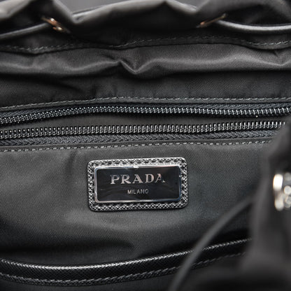 Prada Tessuto Nylon Impunturato Double Buckle Backpack Baltico Black 6 of 8