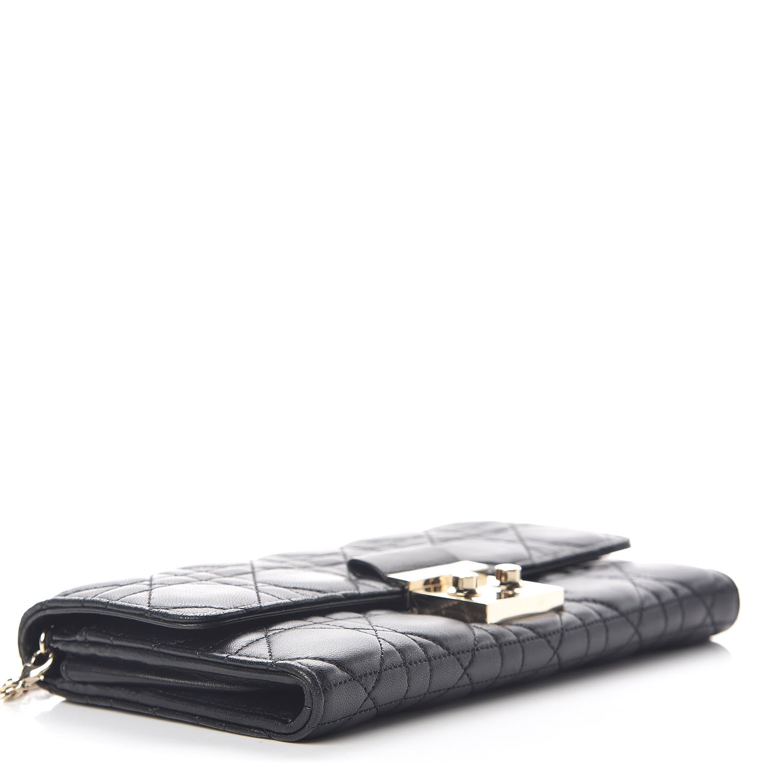 Christian Dior Lambskin Cannage Miss Dior Chain Wallet Black 5 of 10