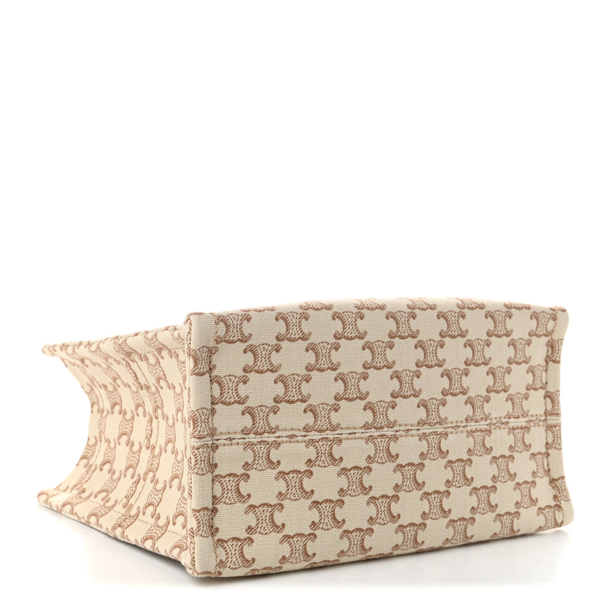 Celine Canvas Calfskin Triomphe Print Small Cabas Thais White 4 of 9
