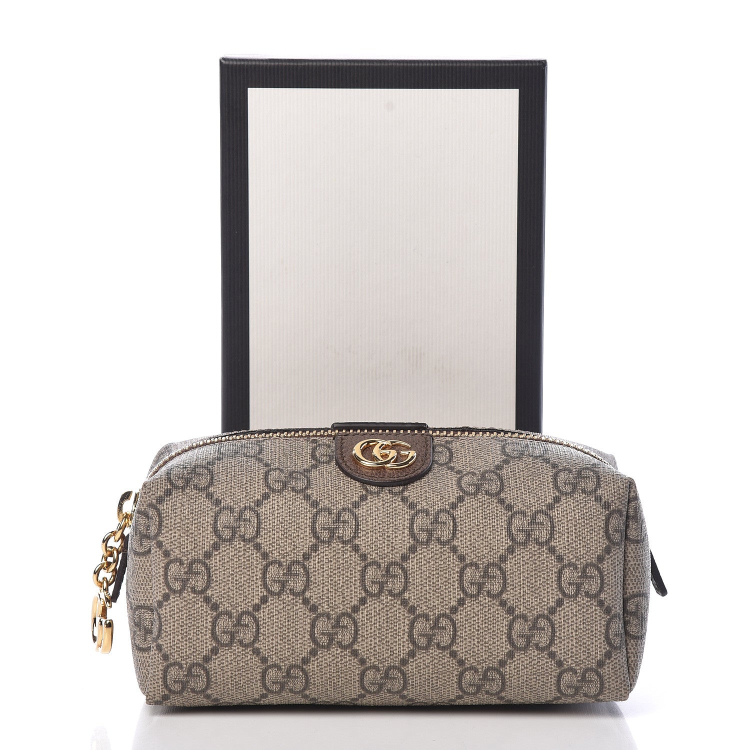 Gucci Soft GG Supreme Monogram Calfskin Small Ophidia Cosmetic Case Beige Ebony New Acero 9 of 9