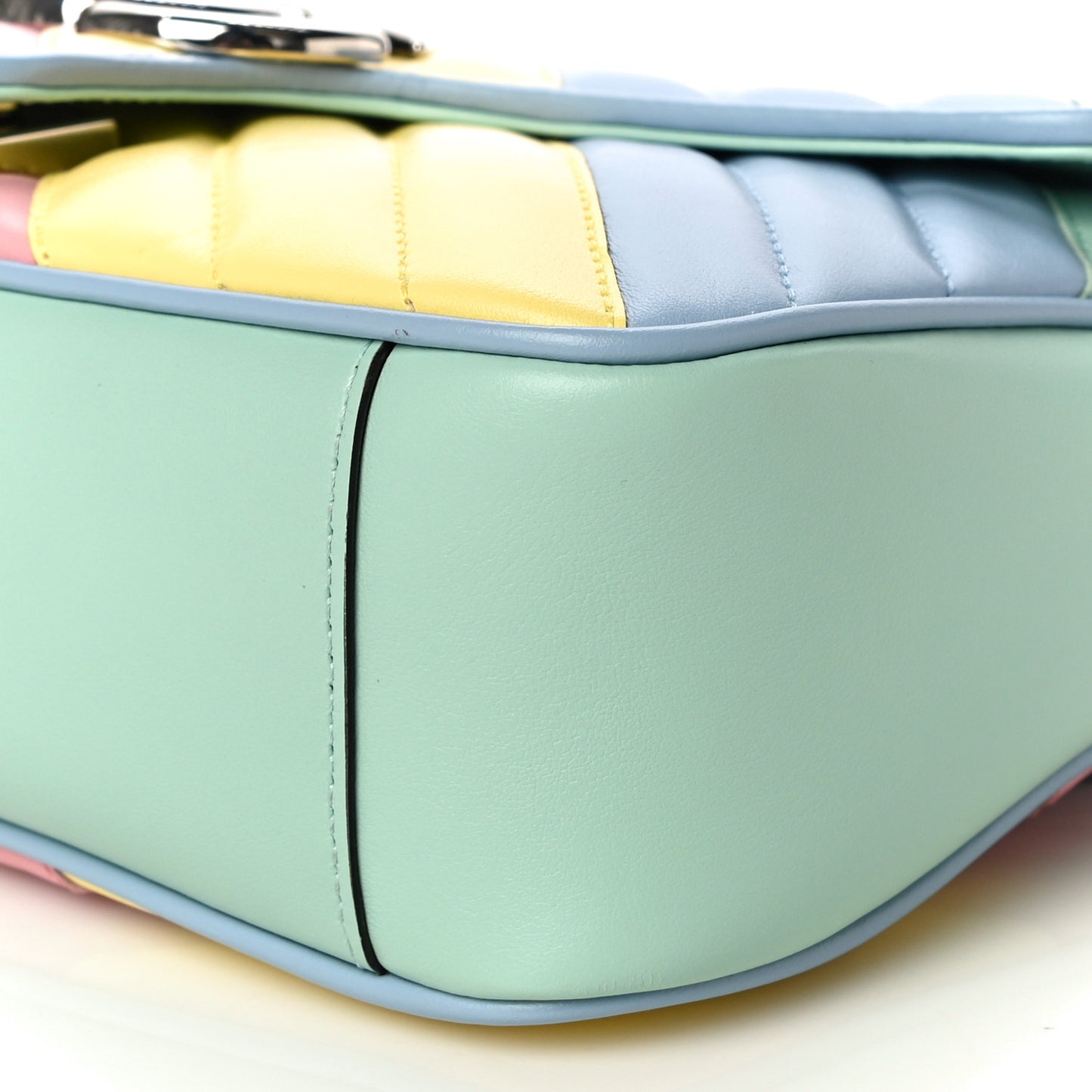 Calfskin Matelasse Diagonal Small GG Marmont Shoulder Bag Multicolor Pastel