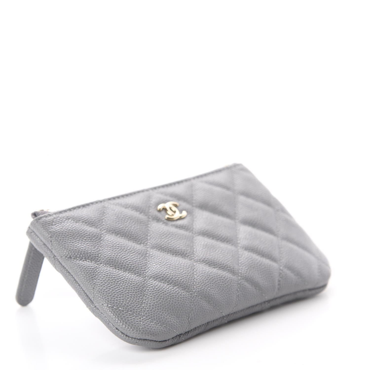 Chanel Caviar Quilted Small Cosmetic Case Grey 3 of 6